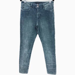 Dear John Gisele High Waist Skinny Corduroy Pants Womens Sz 31 Distressed Green